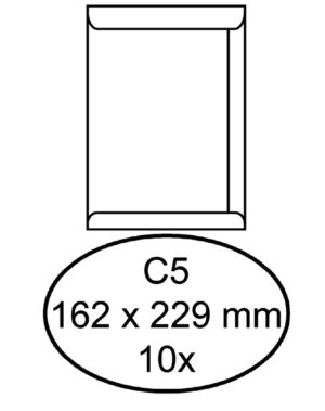 ENVELOP HERMES AKTE C5 162X229 100GR 10ST WIT