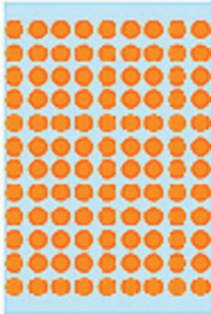 ETIKET HERMA 1844 ROND 8MM FLUOR ORANJE 540STUKS