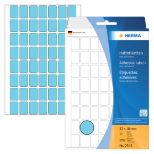 ETIKET HERMA 2343 12X18MM BLAUW 1792STUKS