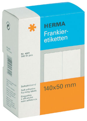 FRANKEERETIKET HERMA 4321 DUBBEL 140X50MM 500STUKS