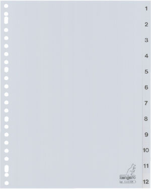TABBLAD KANGARO G412CM A4 23R PP 12DLG 1-12 GRIJS