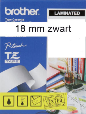 LABELTAPE BROTHER TZE-N241 18MMX8M WIT/ZWART