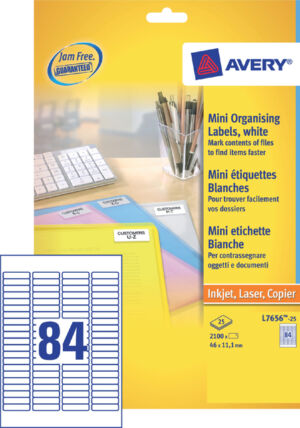 ETIKET AVERY L7656-25 46X11.1MM 2100ST