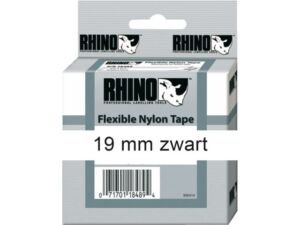 LABELTAPE DYMO 18489 19MMX3.5M RHINO WIT/ZWART