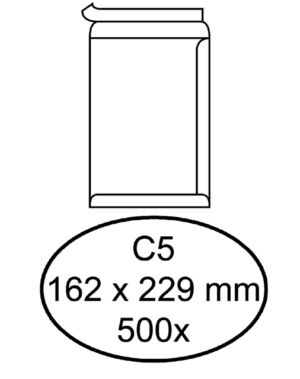 ENVELOP HERMES AKTE C5 162X229 ZK 100GR 500ST WIT