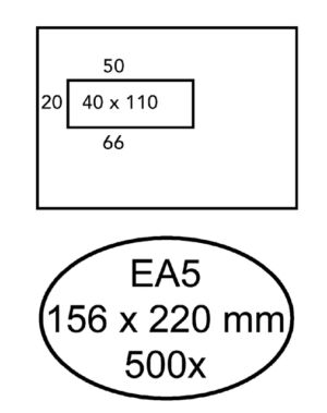 ENVELOP HERMES VENSTER EA5 VL 4X11 80GR 500ST WIT