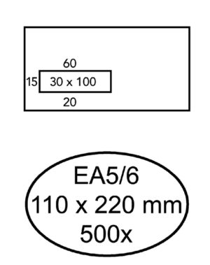 ENVELOP HERMES VENSTER EA5/6 VL 3X10 80GR ZK 500ST