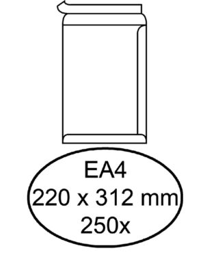 ENVELOP HERMES AKTE EA4 220X312 ZK 120GR 250ST WIT