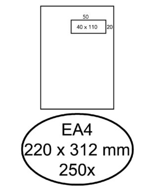 ENVELOP HERMES AKTE EA4 VR 4X11 ZK 120GR 250ST