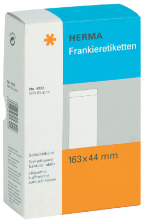 FRANKEERETIKET HERMA 4322 ENKEL 163X44MM 500ST