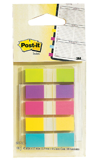 INDEXTABS 3M POST-IT 6835CB SPLIT 12MM ASS