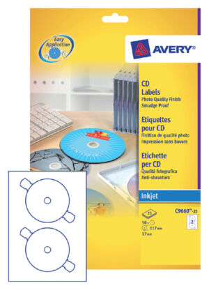 ETIKET AVERY CD C9660-25 HOOGGLANS 50ST