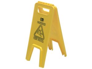 WAARSCHUWINGSBORD WET FLOOR CAUTION 67X28X4CM GEEL