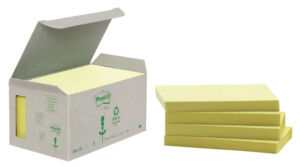 MEMOBLOK 3M POST-IT 655 76X127MM RECYCLE GEEL