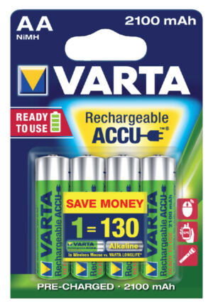 BATTERIJ OPLAADBAAR VARTA AA 2100MAH R2USE