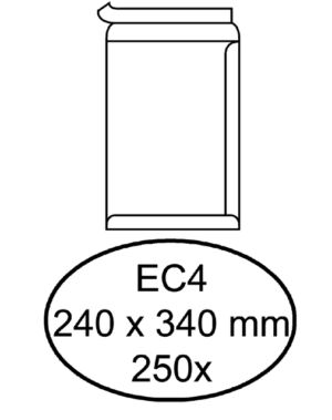 ENVELOP AKTE 250X350MM ZELFKLEVEND 90GR BRUIN