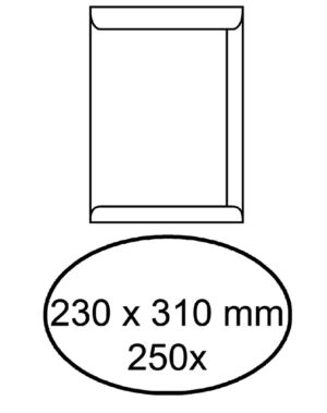 ENVELOP AKTE 230X310MM ZELFKLEVEND 100GR WIT