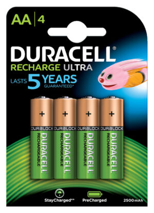 BATTERIJ OPLAADBAAR DURACELL AA ULTRA RCR 2500MAH