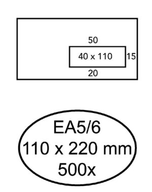 ENVELOP HERMES EA5/6 VR V10 4X11 80GR ZK WIT