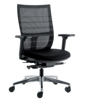 BUREAUSTOEL EUROSEATS CURVE DELUXE 001 ZWART