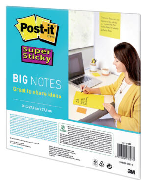 SCRUM BIG NOTES 3M POST-IT 27.9X27.9CM GEEL