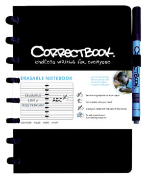 CORRECTBOOK A5 GELINIEERD ZWART