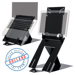 LAPTOPSTANDAARD R-GO RISER DUO LAPTOP/TABLET ZWART