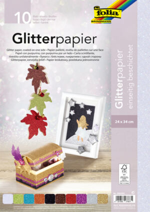 GLITTER PAPIER FOLIA 24X34CM 170GR