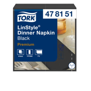 SERVET TORK 39X39CM 478151 LINSTYLE ZWART 50 STUKS