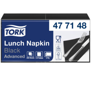 SERVET TORK 33X33CM 477148 ZWART 200 STUKS