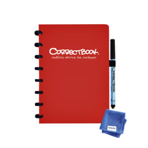 CORRECTBOOK A5 GELINIEERD ROOD