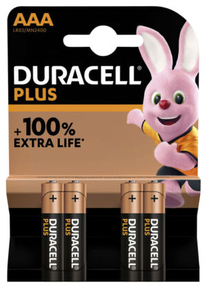 BATTERIJ DURACELL PLUS AAA 4ST