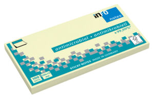 MEMOBLOK INFO NOTES ANTIMICROBIËEL 125X75MM GEEL