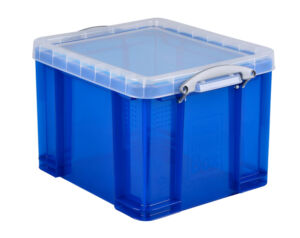 OPBERGBOX RUB 35 LTR 480X390X310 MM TRANSP BLAUW