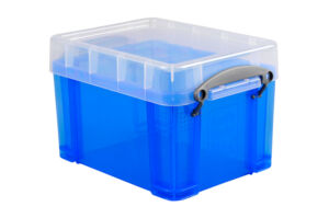 OPBERGBOX RUB 3 LTR 245X180X160MM TRANSP BLAUW