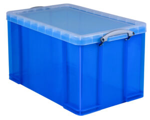 OPBERGBOX RUB 84 LTR 710X440X380MM TRANSP BLAUW