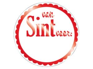 STICKER HAZA VAN SINT VOOR ROND ROOD/WIT