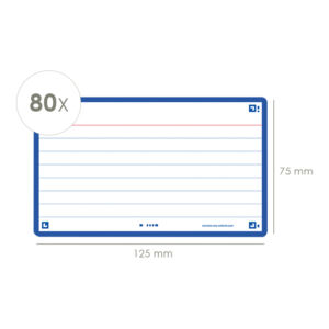 FLASHCARD OXF 2.0 75X125MM 80VEL 250GR LIJN BLAUW