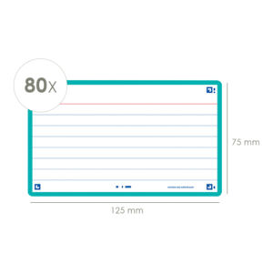 FLASHCARD OXF 2.0 75X125MM 80VEL 250GR LIJN MINT