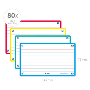 FLASHCARD OXF 2.0 75X125MM 80VEL 250GR LIJN ASS