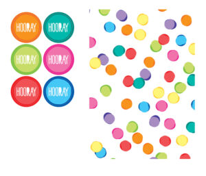 UITDEELZAKJES HAZA FESTIVE COLORS MET STICKERS 6ST